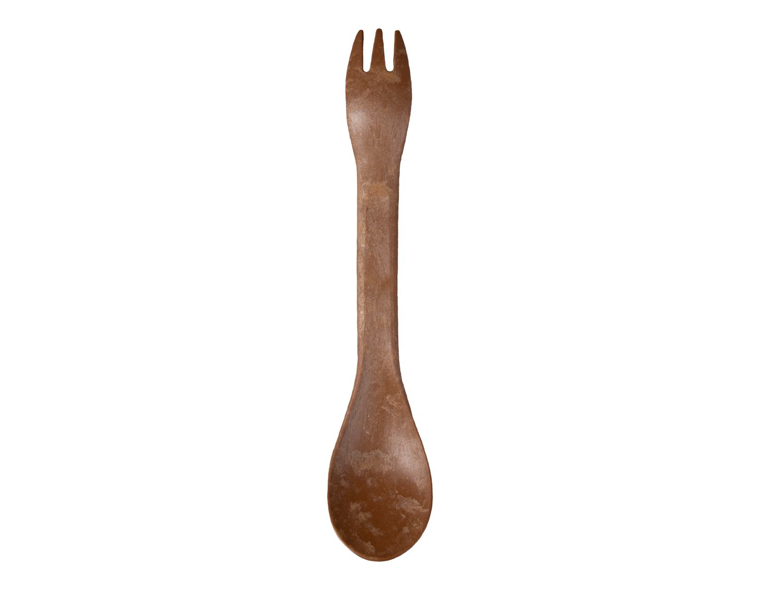 Ruskea spork ylhäältäpäin kuvattuna