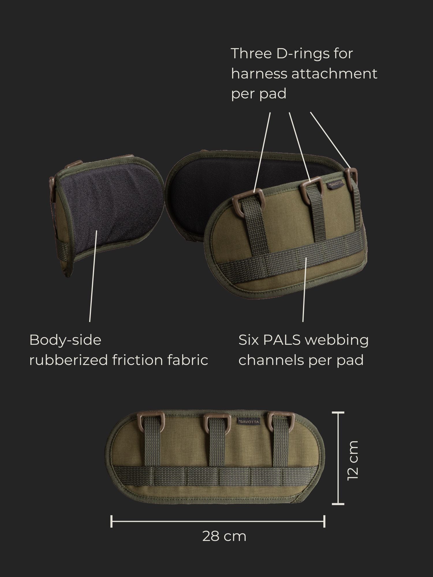 Valjas 3-piece belt pad