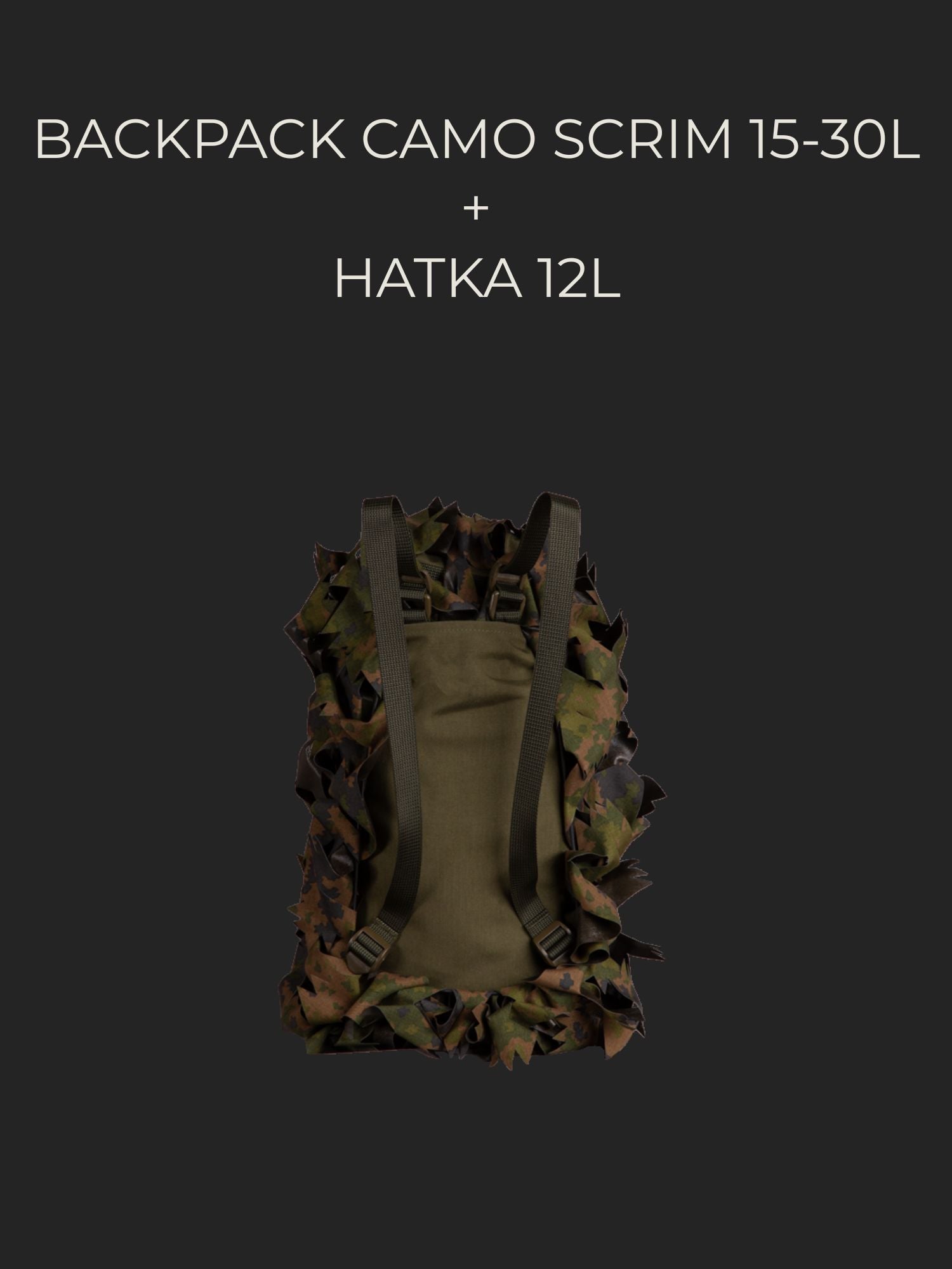 Backpack camo scrim, 15-30L