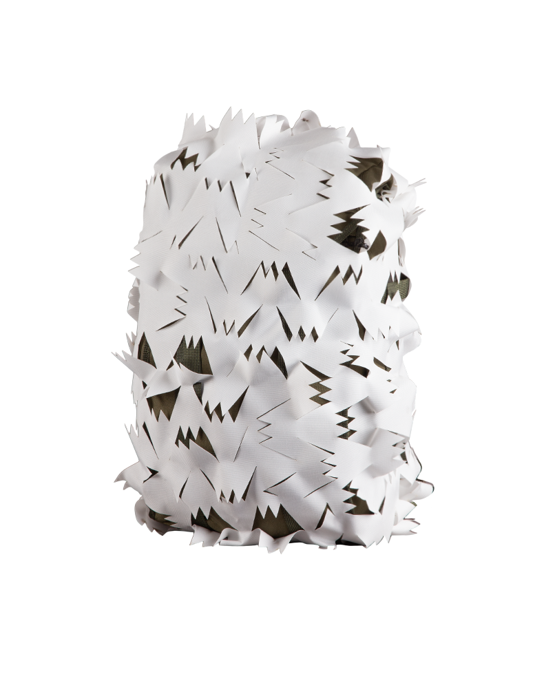 Savotta backpack camo scrim 15-30L in a white variant
