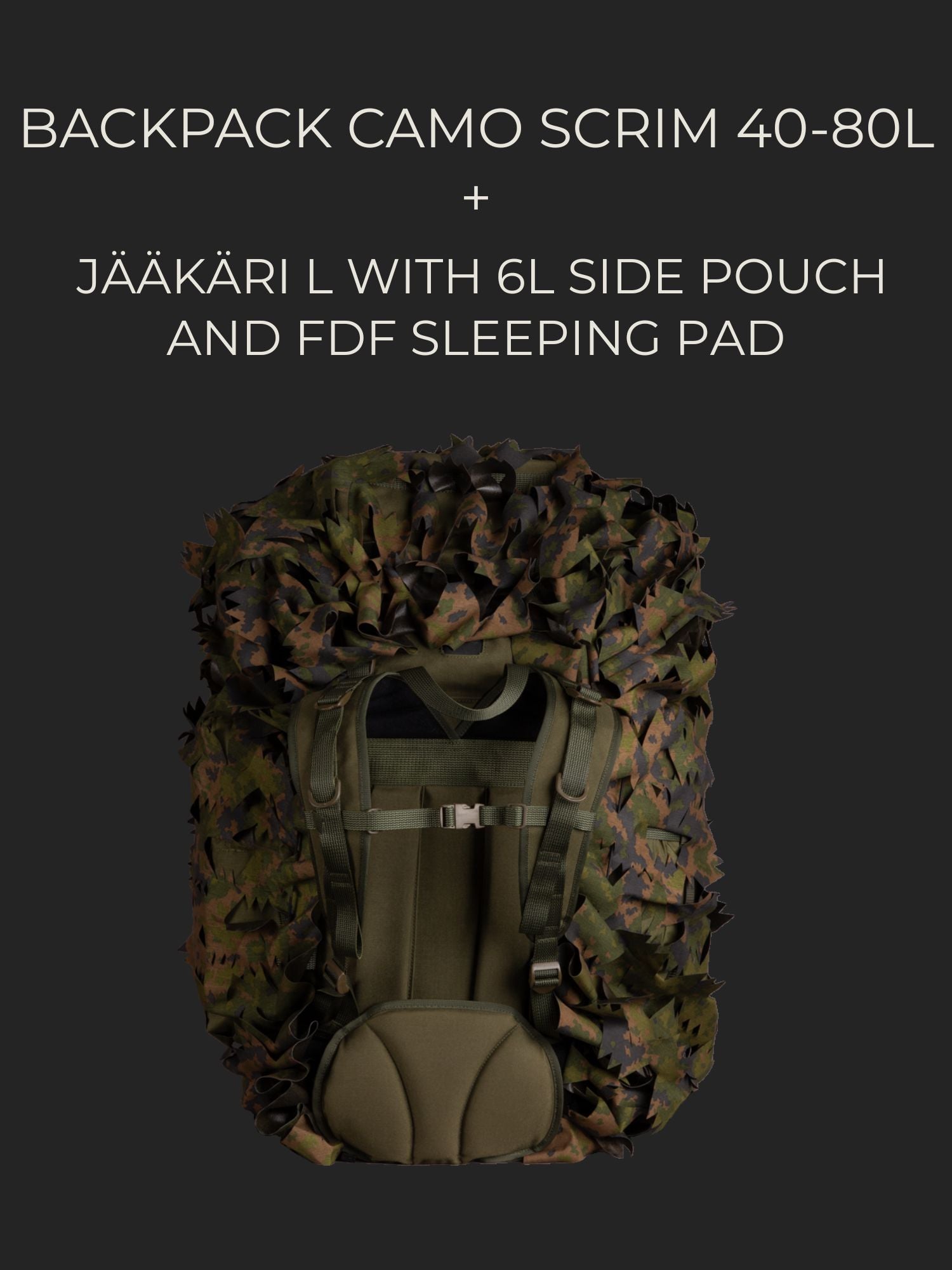 Backpack camo scrim, 40-80L