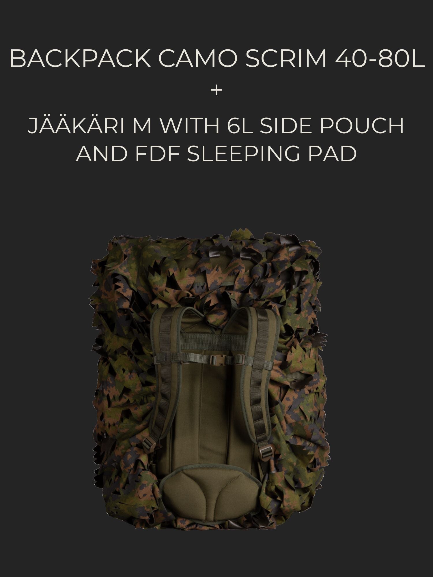 Backpack camo scrim, 40-80L