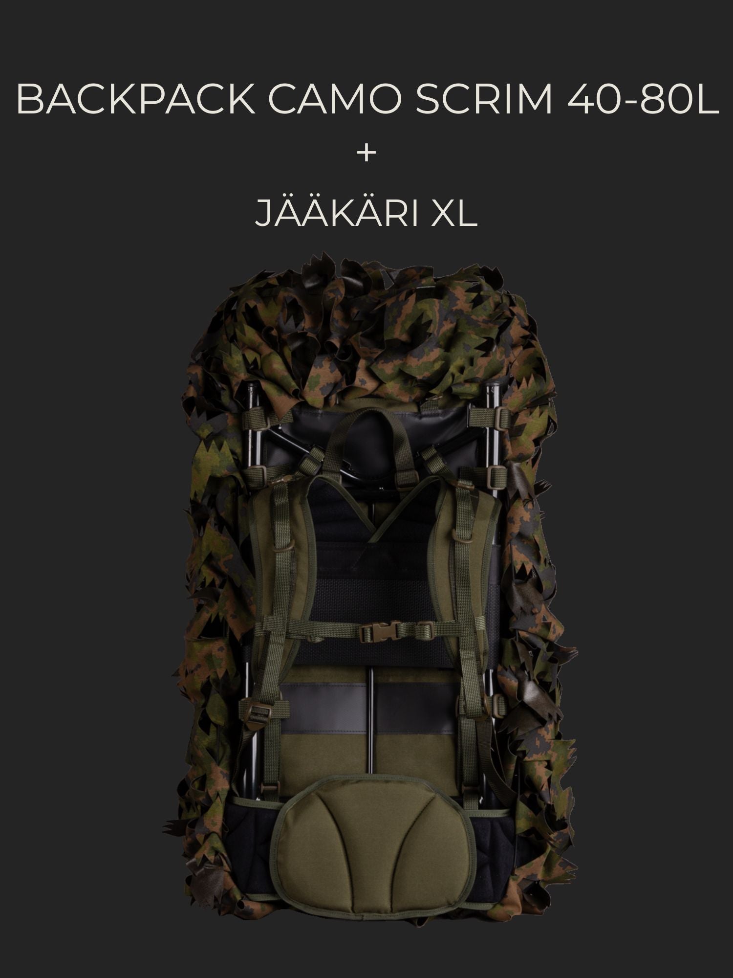Backpack camo scrim, 40-80L