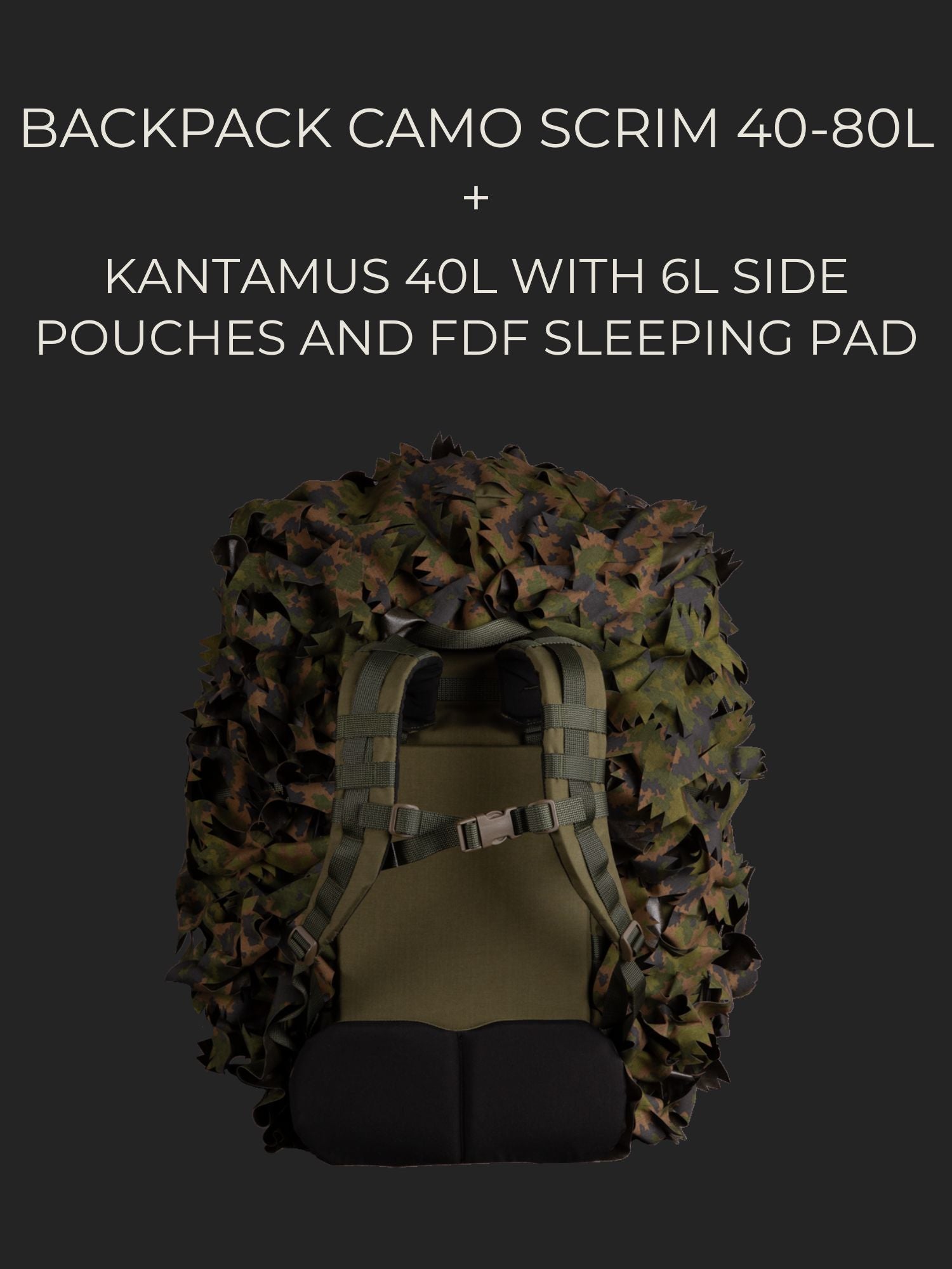 Backpack camo scrim, 40-80L