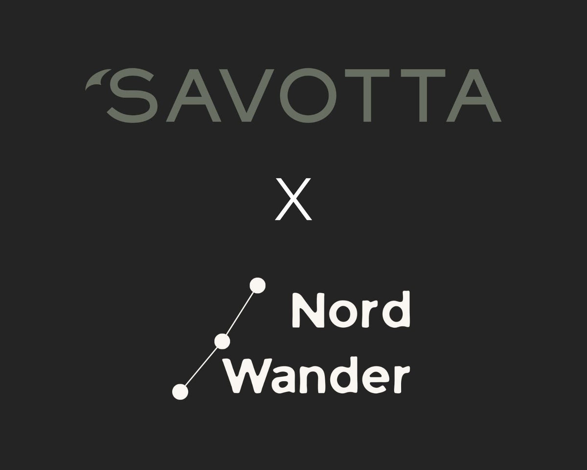 Collaboration between Savotta and Nord Wander on a black background