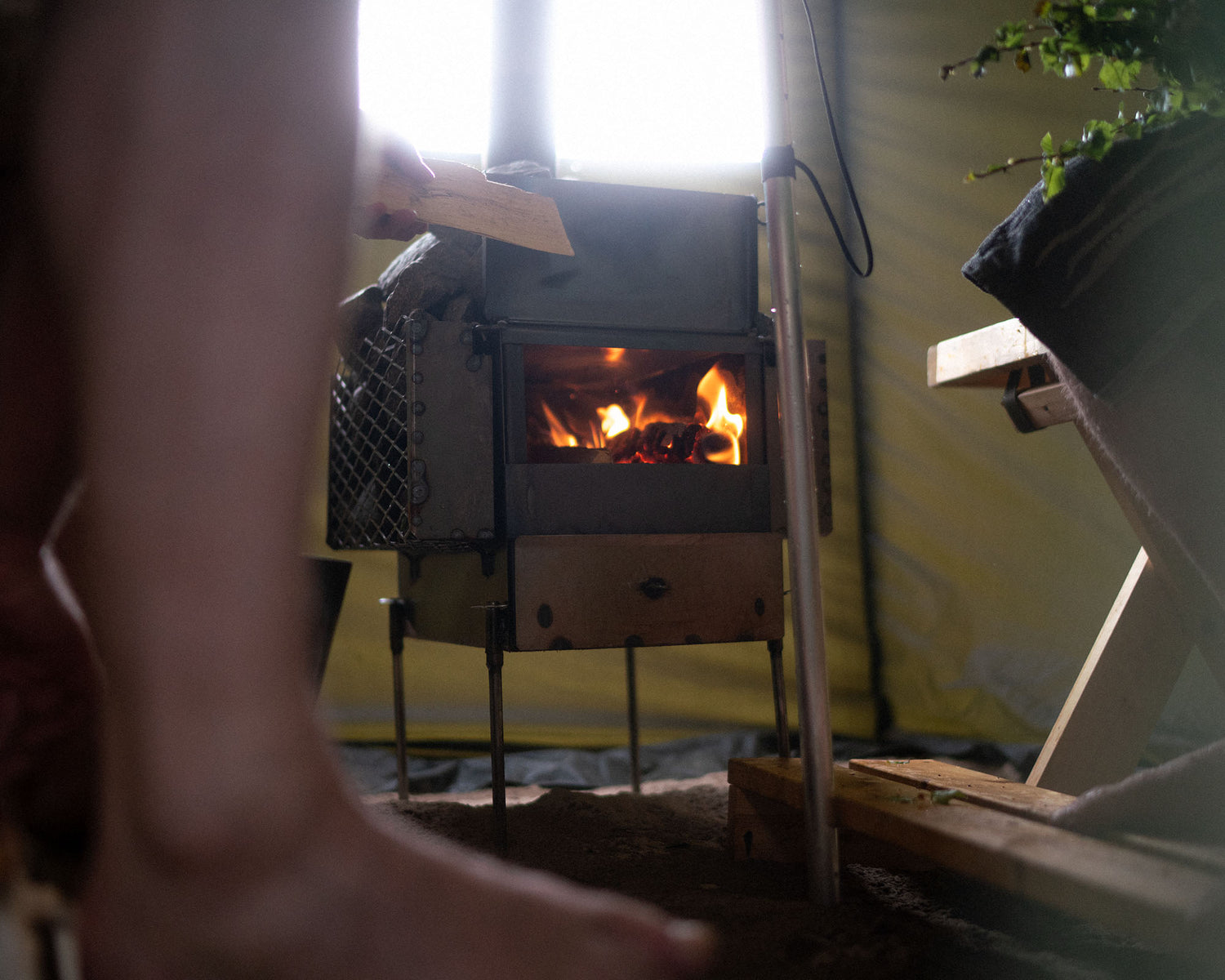 Sauna tent stove