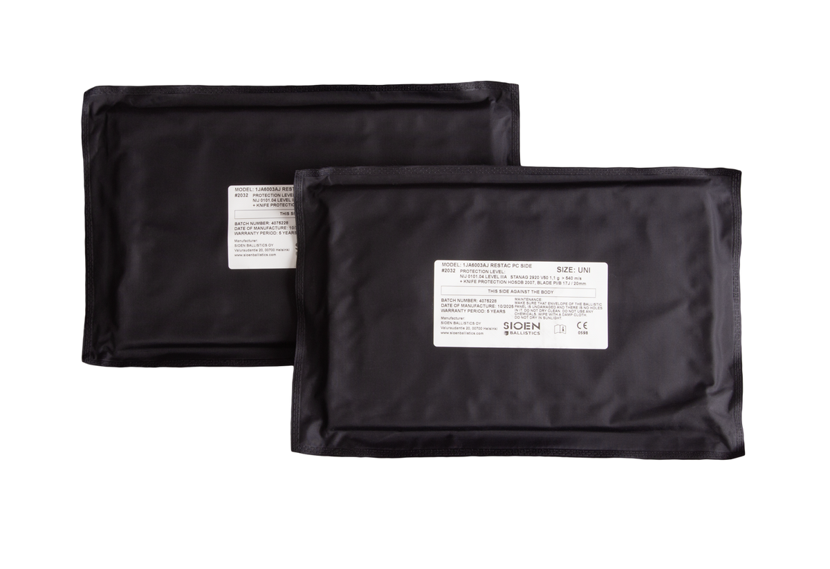 Two Sioen 22,5x14cm NIJ IIA panels