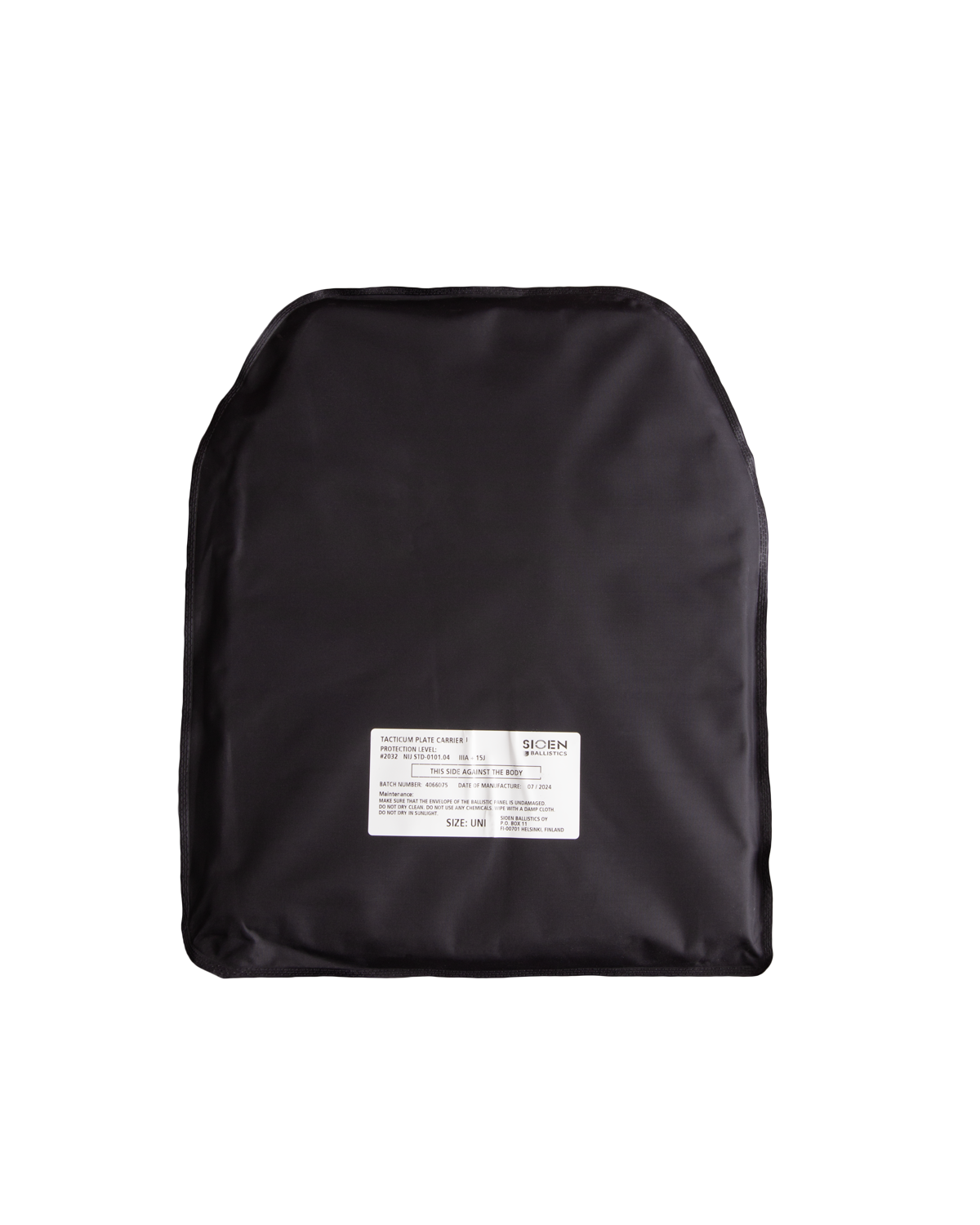 A single Savotta Sioen 25x30cm NIJ IIA panel