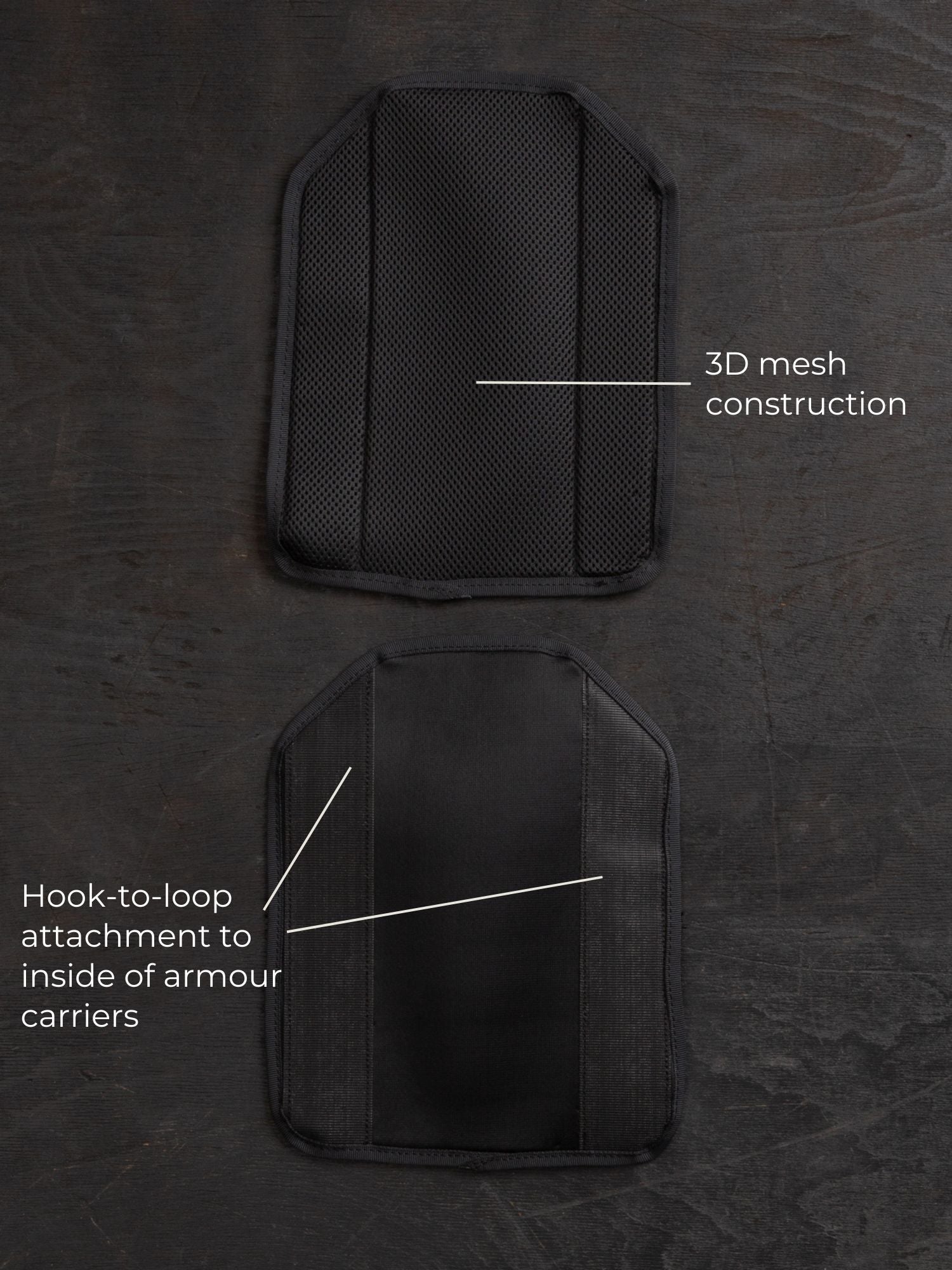 Two Savotta Varjelus comfort pads with the texts 