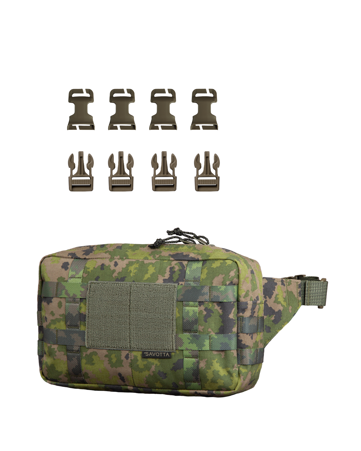Savotta Askare hip pack backpack attachment bundle in M05 woodland variant
