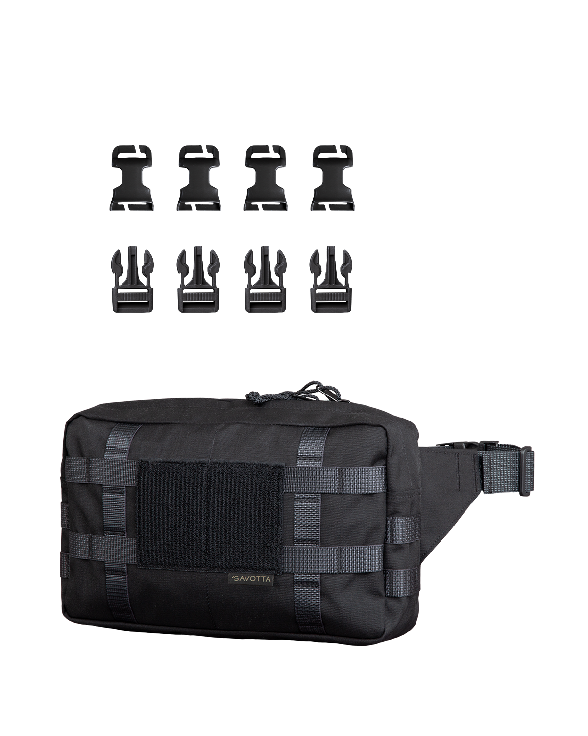 Savotta Askare hip pack backpack attachment bundle in a black variant