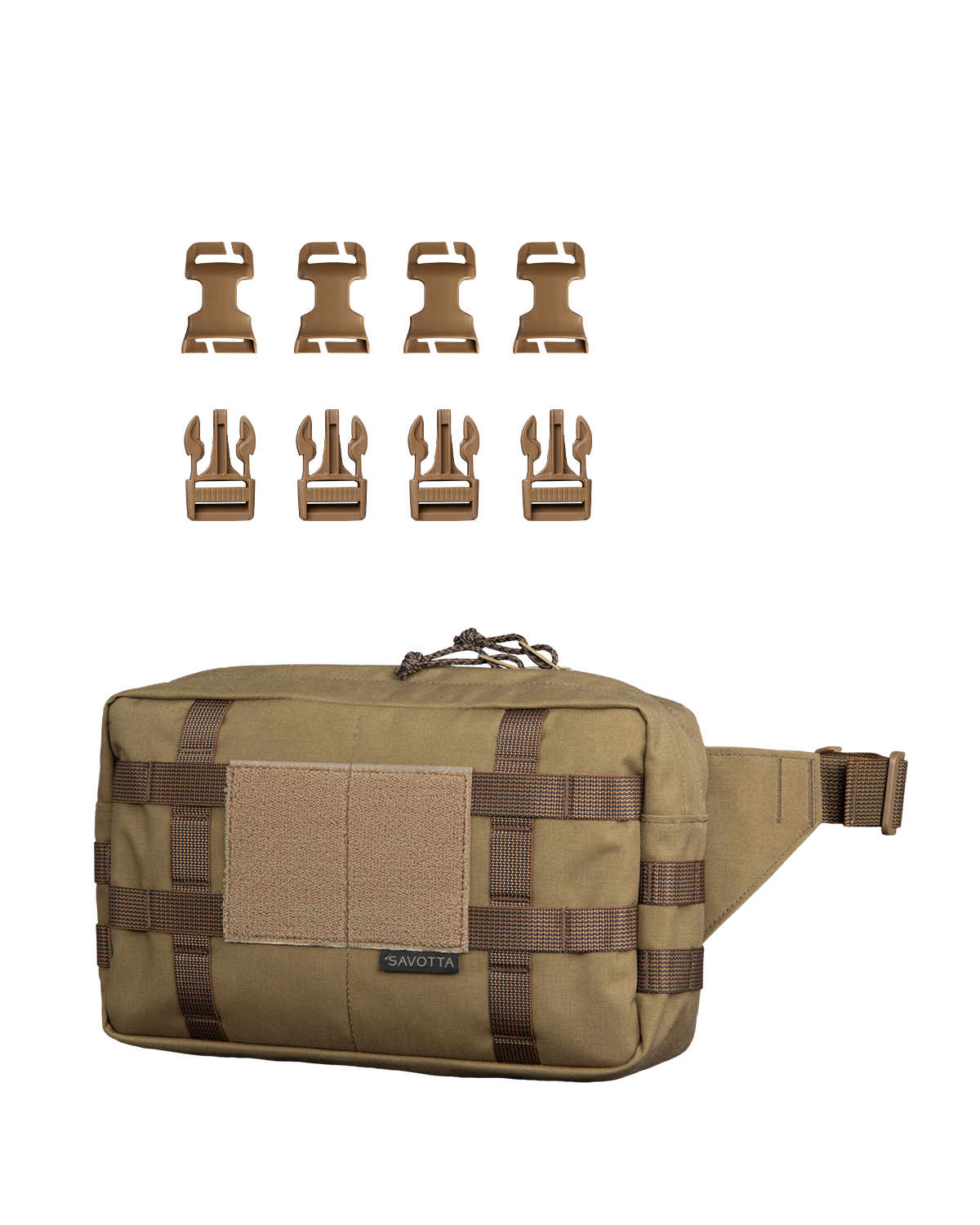 Savotta Askare hip pack backpack attachment bundle in a brown variant