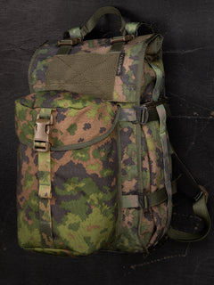 Savotta lidded GP pouch 4x5 attached to Savotta Kahakka 15L backpack