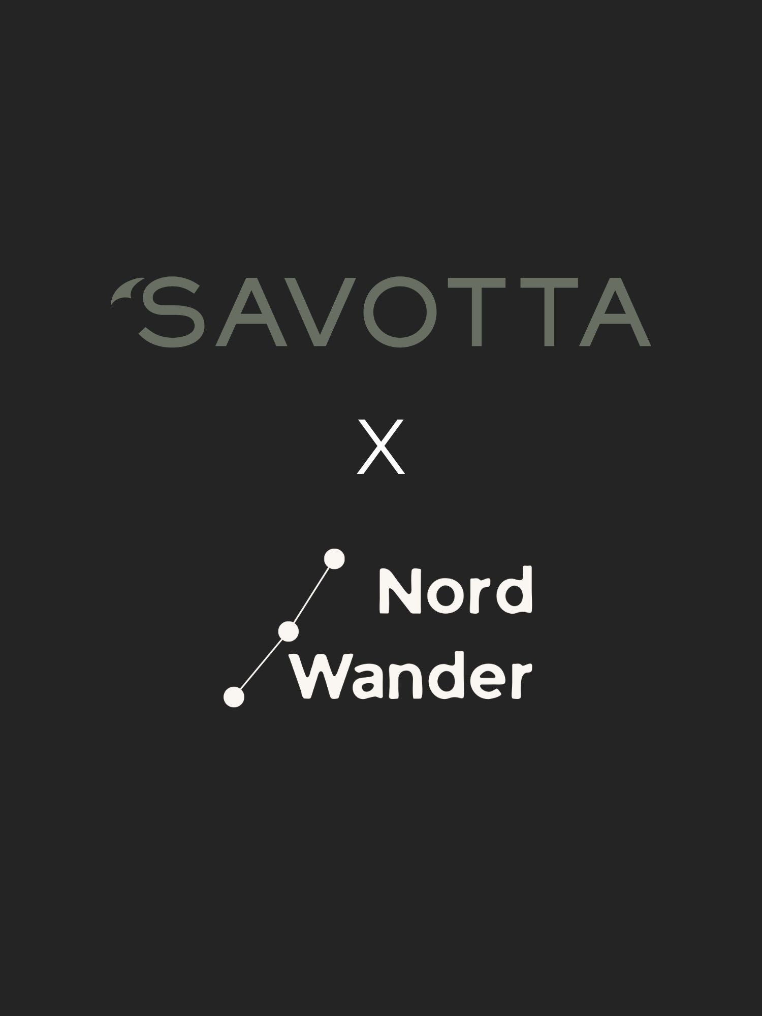 Collaboration between Savotta and Nord Wander on a black background