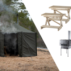 Hiisi 4 sauna tent bundle – Savotta